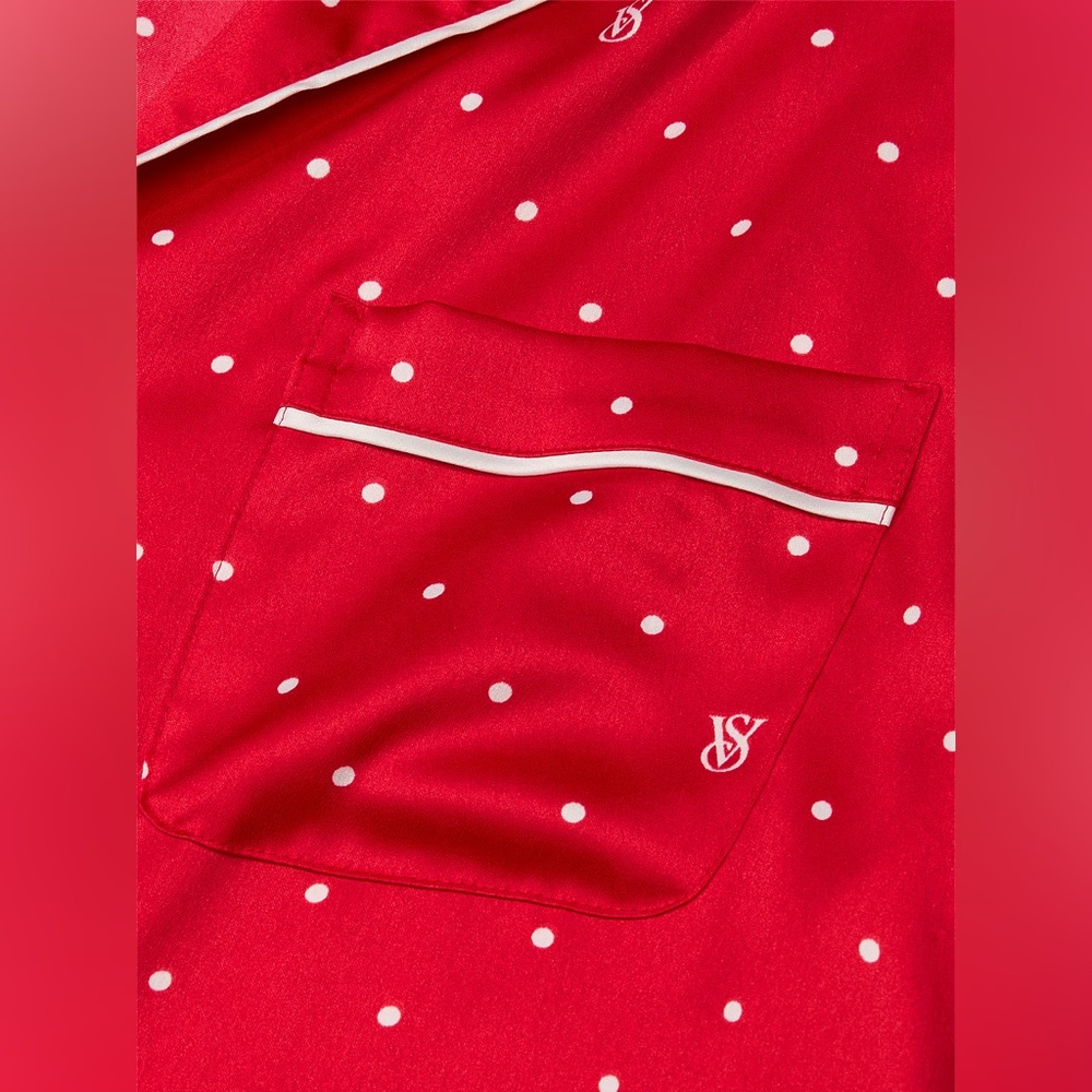 NWT VICTORIA'S SECRET Glazed Satin Long Pajama Set - Picture 5 of 5